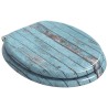 Siège de toilette à fermeture douce Bleu 44 x 38 cm Panneau MDF 532934532934