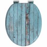 Siège de toilette à fermeture douce Bleu 44 x 38 cm Panneau MDF 532934532934