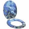 Siège de toilette à fermeture douce Bleu 44 x 38 cm Panneau MDF 532936532936