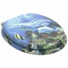 Siège de toilette à fermeture douce Bleu 44 x 38 cm Panneau MDF 532936532936