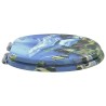 Siège de toilette à fermeture douce Bleu 44 x 38 cm Panneau MDF 532936532936