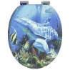 Siège de toilette à fermeture douce Bleu 44 x 38 cm Panneau MDF 532936532936