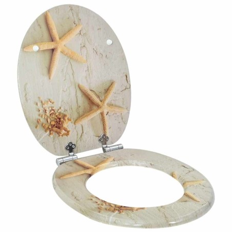 Siège de toilette à fermeture douce Jaune et blanc 44 x 38 cm 532937532937