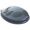 Siège de toilette à fermeture douce Gris 44 x 38 cm Panneau MDF 532938532938