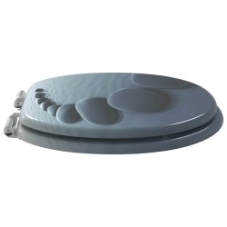 Siège de toilette à fermeture douce Gris 44 x 38 cm Panneau MDF 532938532938
