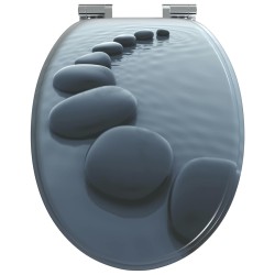 Siège de toilette à fermeture douce Gris 44 x 38 cm Panneau MDF 532938532938