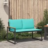 banc avec coussin Noir et turquoise 115 x 65 x 72 cm Rotin 532954532954