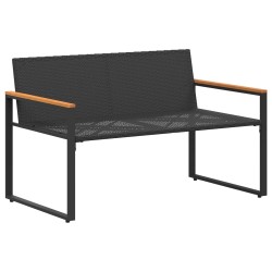 banc avec coussin Noir et turquoise 115 x 65 x 72 cm Rotin 532954532954