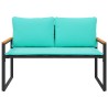 banc avec coussin Noir et turquoise 115 x 65 x 72 cm Rotin 532954532954