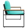 banc avec coussin Noir et turquoise 115 x 65 x 72 cm Rotin 532954532954