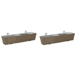 Garde-Corps 2 pcs 80 x 17 x 17 cm Métал 532956532956