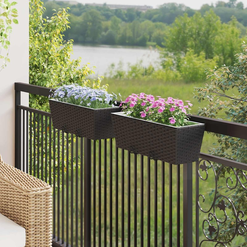 Garde-Corps 2 pcs Noir 50 x 17 x 17 cm Métал 532961532961