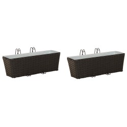 Garde-Corps 2 pcs Noir 50 x 17 x 17 cm Métал 532961532961