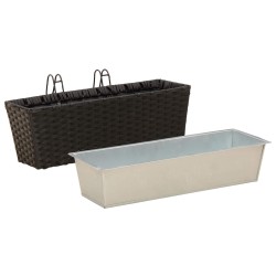 Garde-Corps 2 pcs Noir 50 x 17 x 17 cm Métал 532961532961