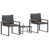 Ensembles de meubles 3 pcs Gris et Gris foncé Rotin 532968532968