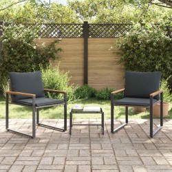 Ensembles de meubles 3 pcs Gris et Gris foncé Rotin 532968532968