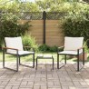 Ensembles de meubles 3 pcs Noir et blanc crème Rotin 532969532969