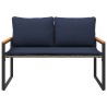 banc avec coussin Gris et bleu marine 115 x 65 x 72 cm Rotin 532970532970