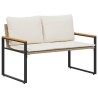 banc avec coussin Beige et blanc crème 115 x 65 x 72 cm Rotin 532971532971