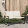banc avec coussin Beige et blanc crème 115 x 65 x 72 cm Rotin 532971532971