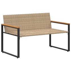 banc avec coussin Beige et blanc crème 115 x 65 x 72 cm Rotin 532971532971