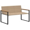 banc avec coussin Beige et blanc crème 115 x 65 x 72 cm Rotin 532971532971