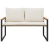 banc avec coussin Beige et blanc crème 115 x 65 x 72 cm Rotin 532971532971