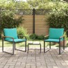 Ensembles de meubles avec coussin 3 pcs Noir et turquoise Rotin 532972532972