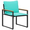 Ensembles de meubles avec coussin 3 pcs Noir et turquoise Rotin 532972532972