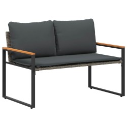 banc avec coussin Gris et Gris foncé 115 x 65 x 72 cm Rotin 532973532973