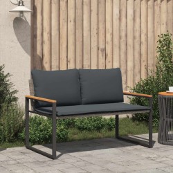 banc avec coussin Gris et Gris foncé 115 x 65 x 72 cm Rotin 532973532973