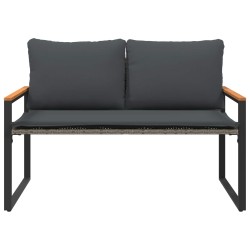 banc avec coussin Gris et Gris foncé 115 x 65 x 72 cm Rotin 532973532973
