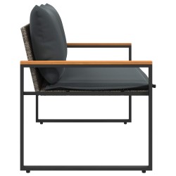 banc avec coussin Gris et Gris foncé 115 x 65 x 72 cm Rotin 532973532973
