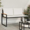 banc avec coussin Noir et blanc crème 115 x 65 x 72 cm Rotin 532974532974