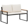 banc avec coussin Noir et blanc crème 115 x 65 x 72 cm Rotin 532974532974