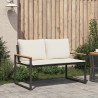 banc avec coussin Noir et blanc crème 115 x 65 x 72 cm Rotin 532974532974