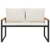 banc avec coussin Noir et blanc crème 115 x 65 x 72 cm Rotin 532974532974
