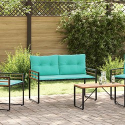 Banc à couches en bois avec coussin Turquoise 114 x 55 x 77 cm 532975532975