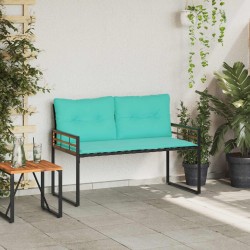 Banc à couches en bois avec coussin Turquoise 114 x 55 x 77 cm 532975532975