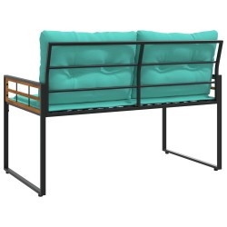Banc à couches en bois avec coussin Turquoise 114 x 55 x 77 cm 532975532975
