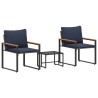 Ensembles de meubles 3 pcs Gris et bleu marine Rotin 532976532976