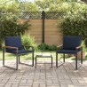 Ensembles de meubles 3 pcs Gris et bleu marine Rotin 532976532976