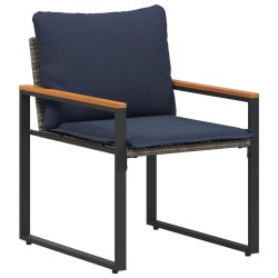 Ensembles de meubles 3 pcs Gris et bleu marine Rotin 532976532976