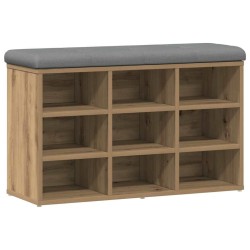 Banc à chaussures chêne artisanal 82x32x50 cm bois d'ingénierie 532984532984