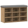 Banc à chaussures chêne artisanal 82x32x50 cm bois d'ingénierie 532984532984