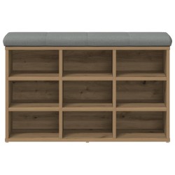 Banc à chaussures chêne artisanal 82x32x50 cm bois d'ingénierie 532984532984