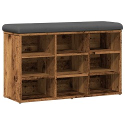 Banc à chaussures vieux bois 82x32x50 cm bois d'ingénierie 532989532989