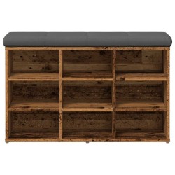 Banc à chaussures vieux bois 82x32x50 cm bois d'ingénierie 532989532989