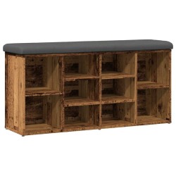 Banc à chaussures vieux bois 102x32x50 cm bois d'ingénierie 532991532991
