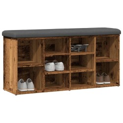 Banc à chaussures vieux bois 102x32x50 cm bois d'ingénierie 532991532991